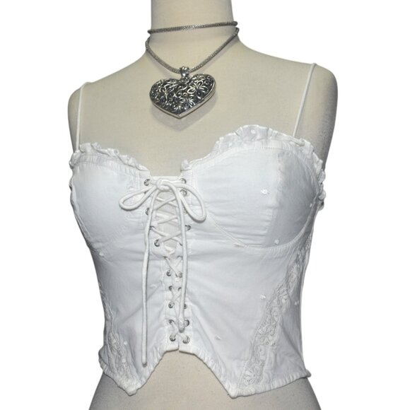 MAJORELLE Kariselle Top in White Lace Bustier Corset Revolve XS - Picture 1 of 6